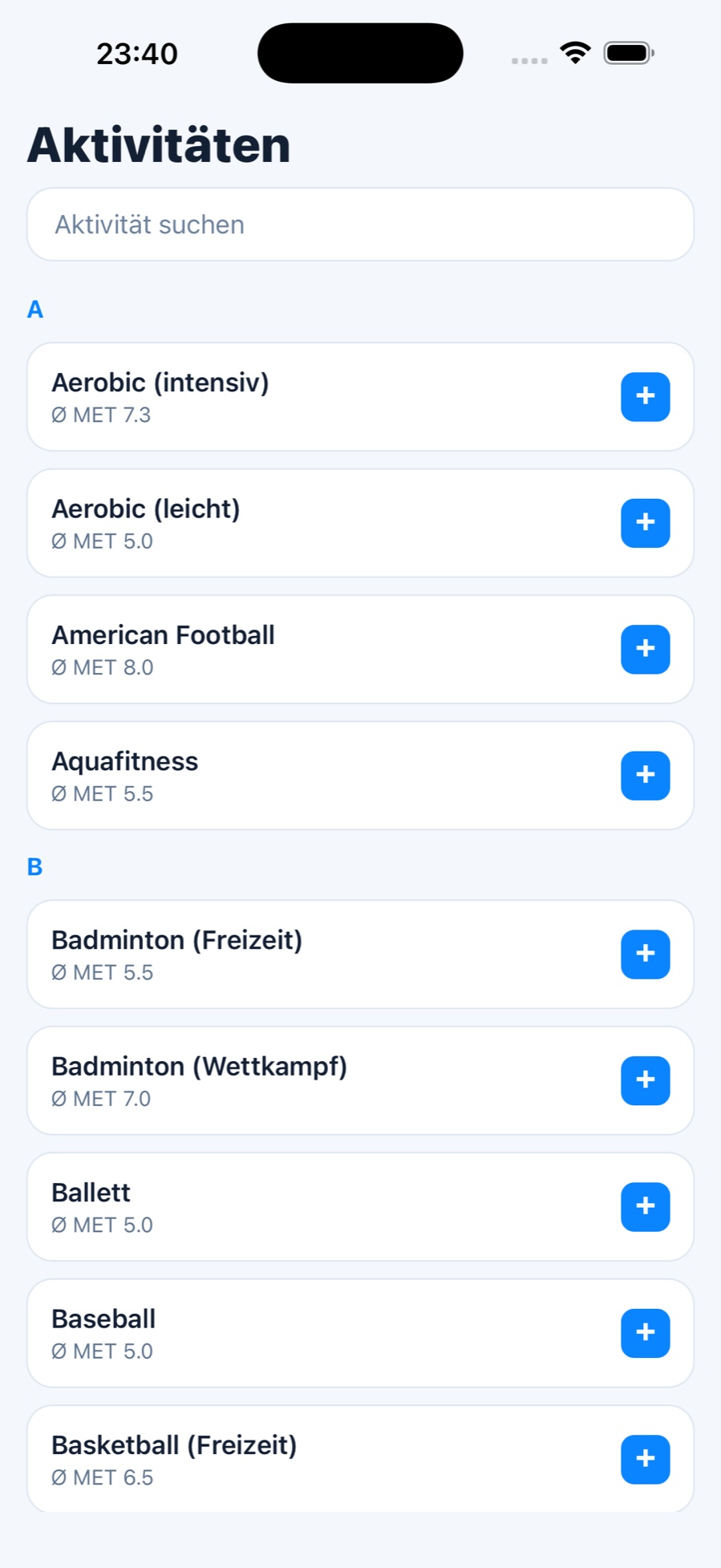 Aktivitätssuche in Calonomy